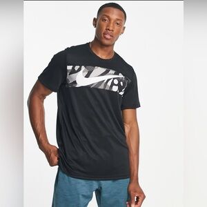 COPY - Nike Men's Large Dri-Fit Black Graphic T-Shirt. Animal Print. Swoosh. Bl…